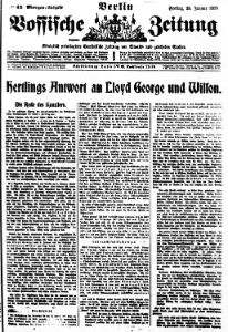 Hertlings Antwort an Lloyd George und Wilson