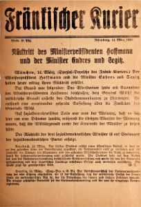 Rücktritt des Ministerpräsidenten Hoffmann