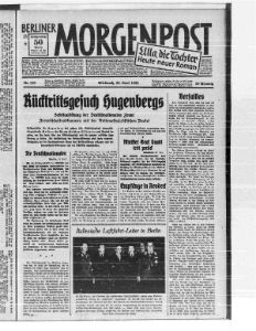 Hugenberg Rücktritt