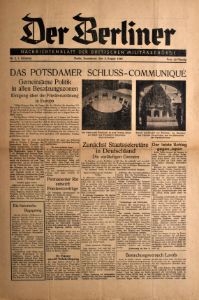 Potsdamer Schluss-Communique, zunächst Staatssekretäre in Deutschland und die vorläufigen Grenzen