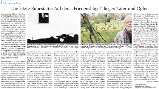 Auf dem „Friedenshügel“ liegen Täter und Opfer begraben 